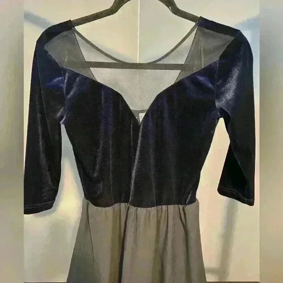 Women’s juniors Divided brand short cocktail dress 3/4 sleeve blue black size 6 - Picture 8 of 14